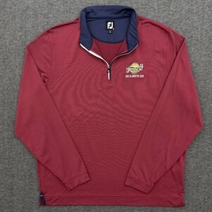 FootJoy Pullover Mens XL Red Stripe Fierra Del Sol Golf‎ Quarter Zip Performance